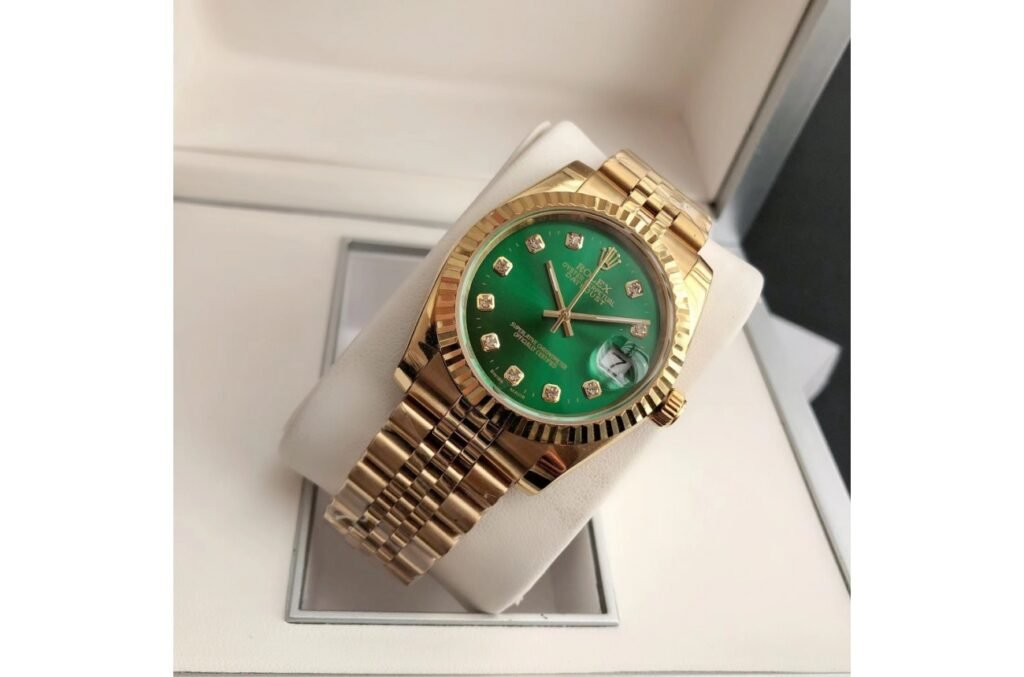 Replica Rolex Datejust RG/RG Jub Green/Dial 36/28 mm Bracelet & Clasp