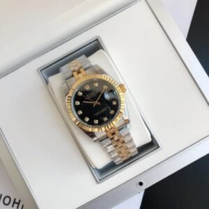 Replica Rolex Datejust RG/SS Jub Black/Dia 36/28 mm