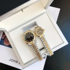 Replica Rolex Datejust RG/SS Jub Black/Dia 36/28 mm