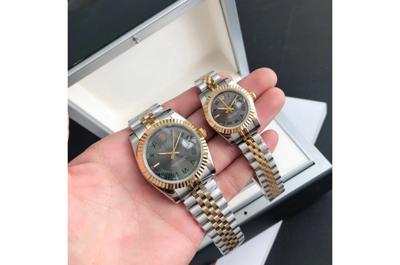 Replica Rolex Datejust RG/SS Jub Grey/Rmn 36/28 mm