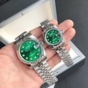 Replica Rolex Datejust SS/SS Jub Green/Dia 36/28 mm