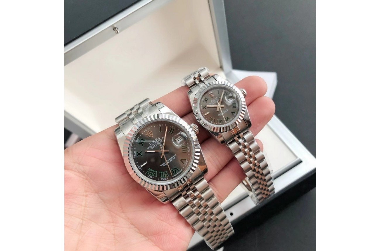 Replica Rolex Datejust SS/SS Jub Grey/Rmn 36/28 mm