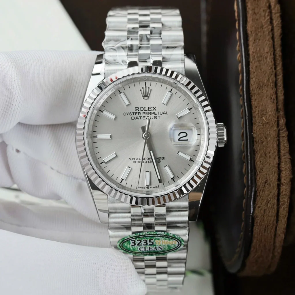 Replica Rolex Datejust Mid-Size Silver Dial 68274 31 mm Bezel & Crystal