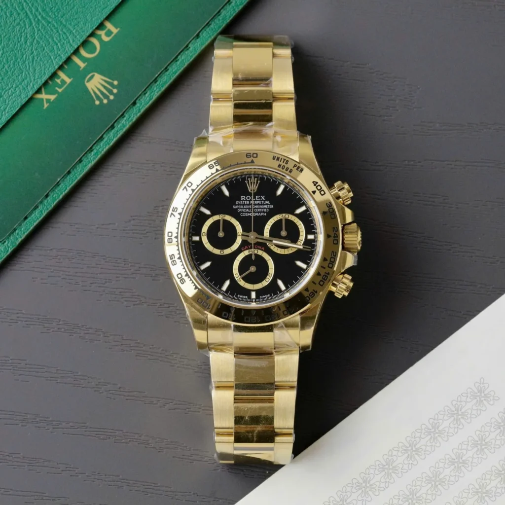 Replica Rolex Daytona Black Dial 116528 Bezel & Crystal