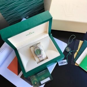 Replica Rolex Oyster Perpetual SS/SS Green/Stk 31/41 mm