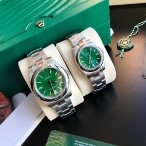 Replica Rolex Oyster Perpetual SS/SS Green/Stk 31/41 mm