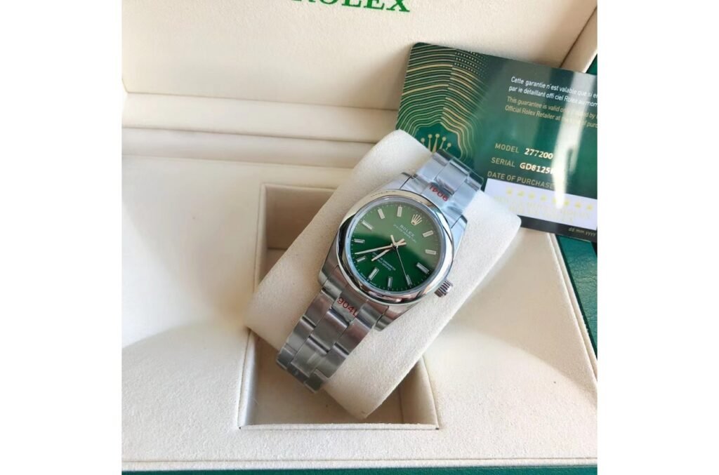 Replica Rolex Oyster Perpetual SS/SS Green/Stk 31/41 mm Case Back