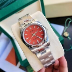 Replica Rolex Oyster Perpetual SS/SS Red/Stk 31/41 mm