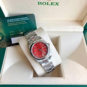 Replica Rolex Oyster Perpetual SS/SS Red/Stk 31/41 mm