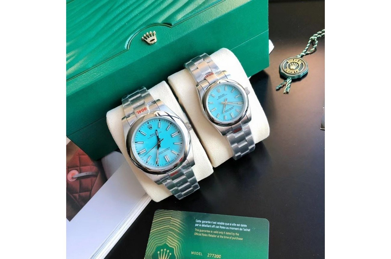 Replica Rolex Oyster Perpetual SS/SS Tiffany Blue/Stk 31/41 mm