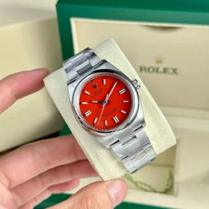 Replica Rolex Oyster Perpetual Lady Coral Red Dial 126000 36 mm