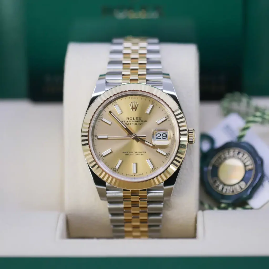 Replica Rolex Datejust II Champagne Dial 126333 41 mm Bezel & Crystal