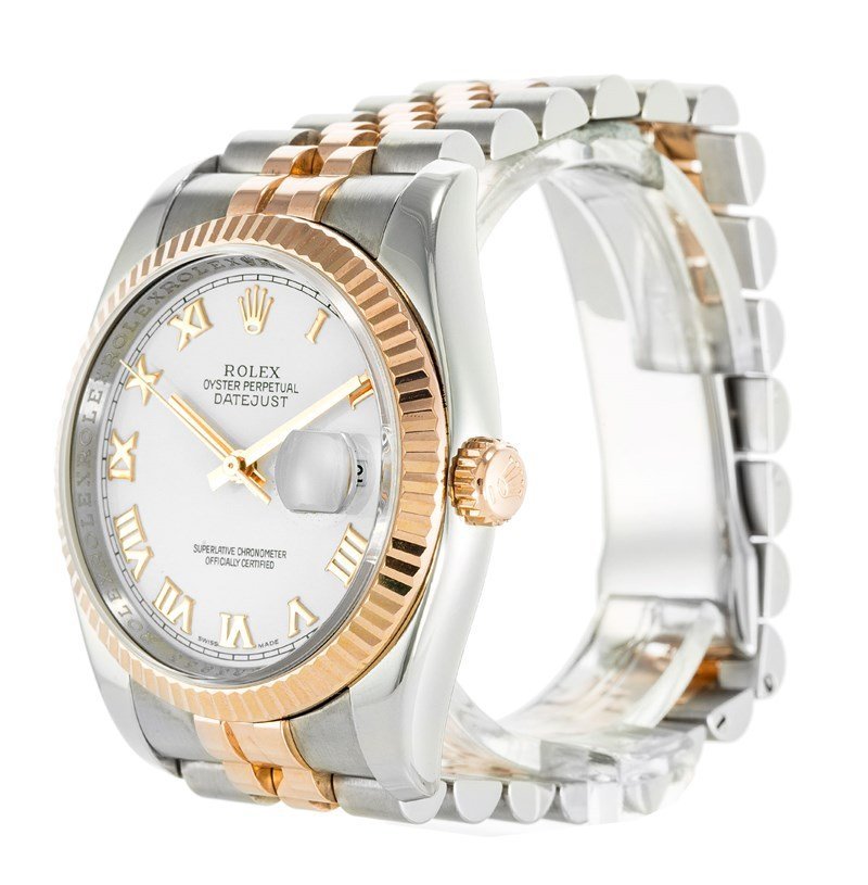 Replica Rolex Datejust White Dial 116231 36 mm Case Profile