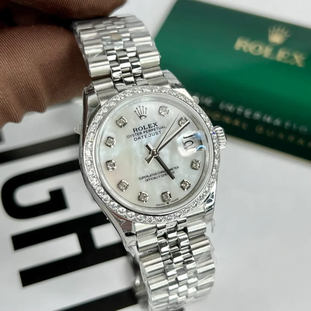 Replica Rolex Datejust Mother of Pearl – White Dial 116244 36 mm Bezel & Crystal