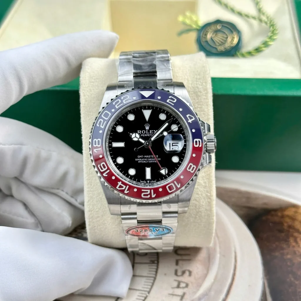 Replica Rolex GMT-Master II Black Dial 116719 Bezel & Crystal