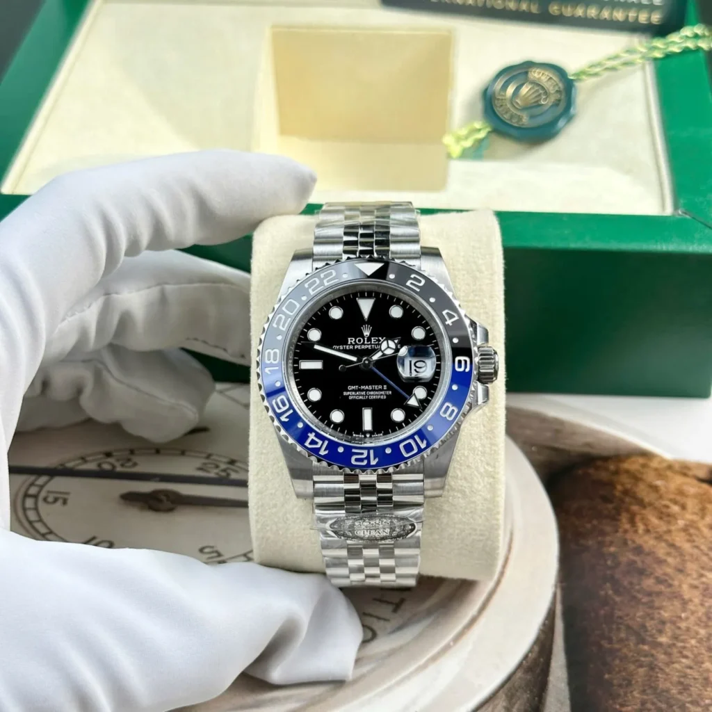 Replica Rolex GMT-Master II Black Dial 126710BLNR “Batgirl” Bezel & Crystal