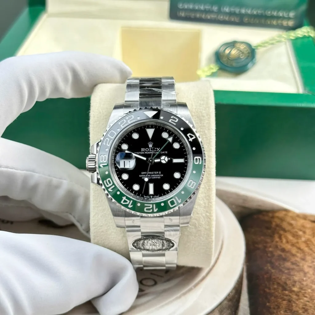 Replica Rolex GMT-Master II Black Dial 126720VTNR “Sprite” Bezel & Crystal