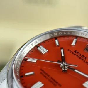 Replica Rolex Oyster Perpetual Coral Red Dial 124300 41 mm