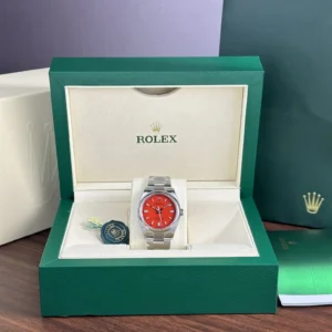 Replica Rolex Oyster Perpetual Coral Red Dial 124300 41 mm
