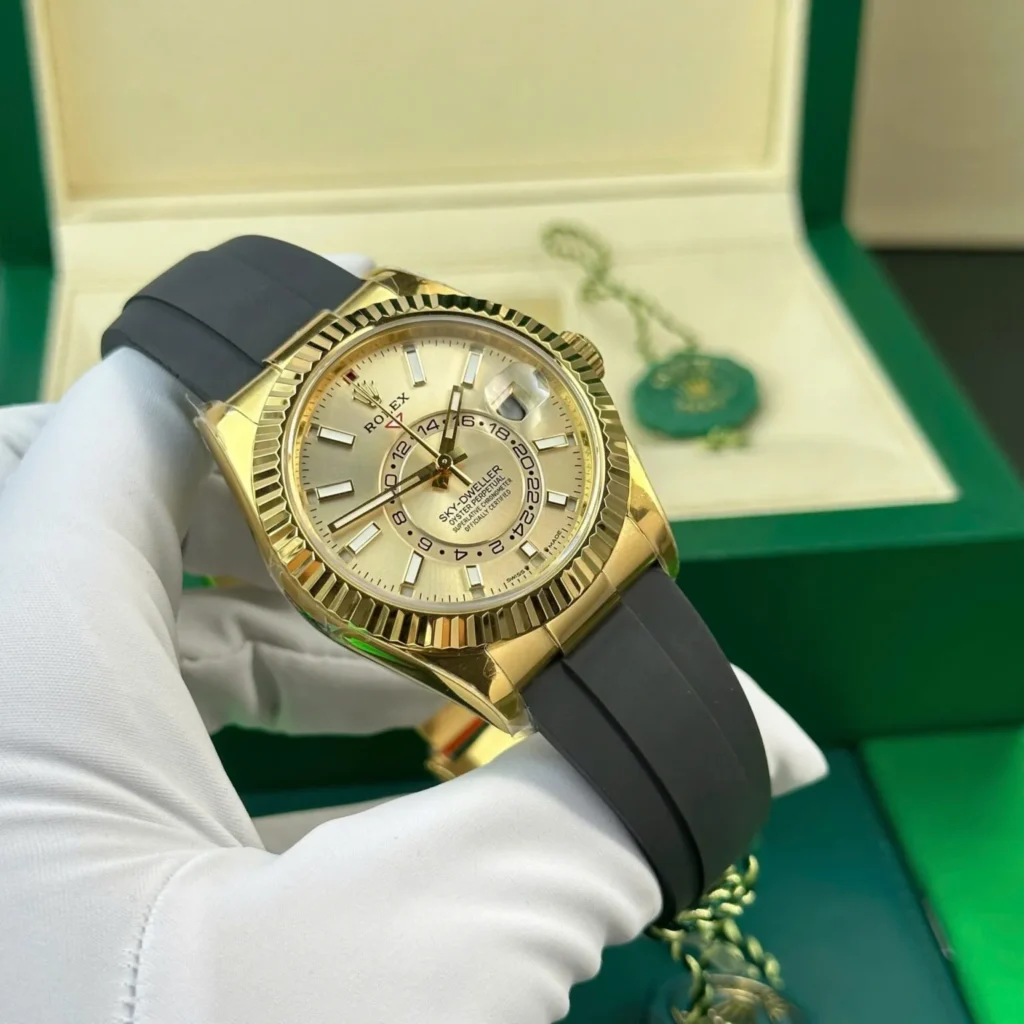 Replica Rolex Sky-Dweller Champagne Dial 326238 Bracelet & Clasp