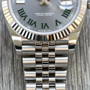 Rolex Datejust Rhodium Dial 126334 “Wimbledon” Flutted/Jubilee 41 mm