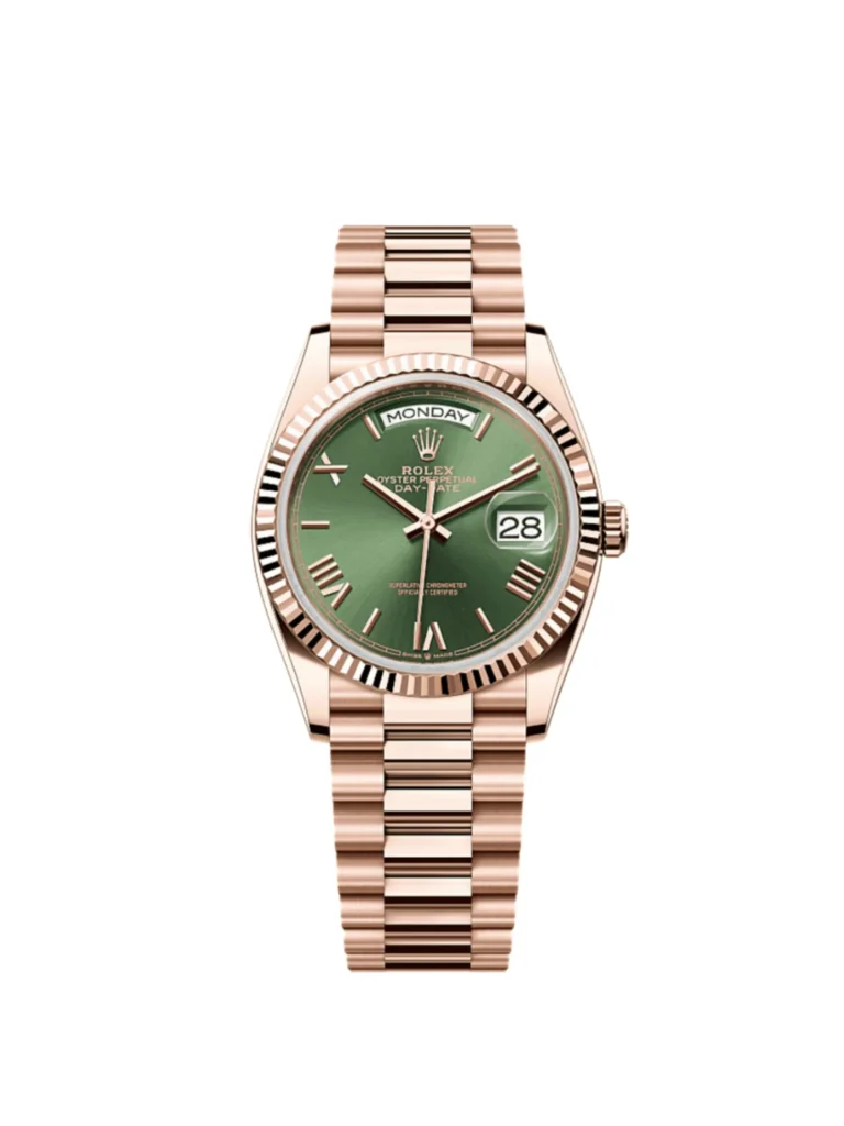 Superclone Rolex Day-Date Olive Dial 128235 36 mm Dial Details