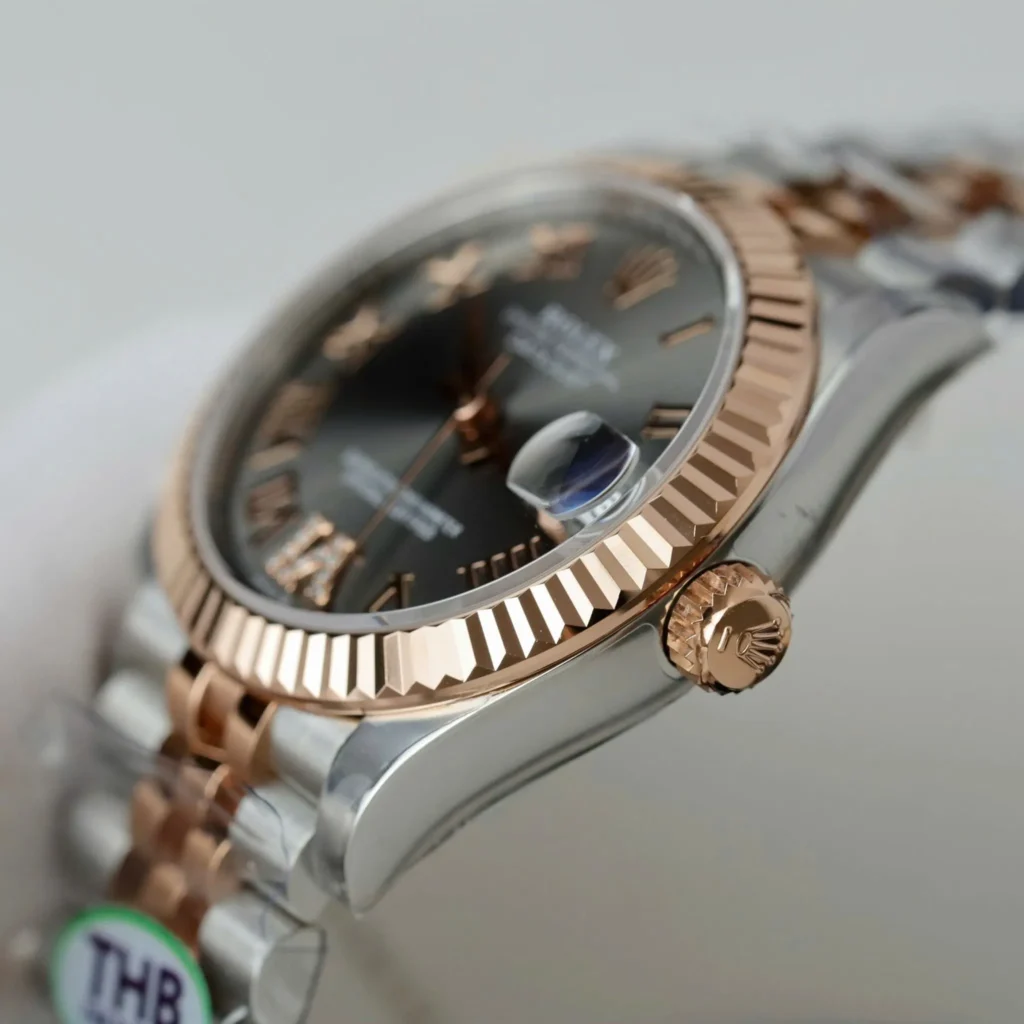 Rolex Datejust Slate Roman Diamond Dial 126231-0023 36 mm Bezel & Crystal