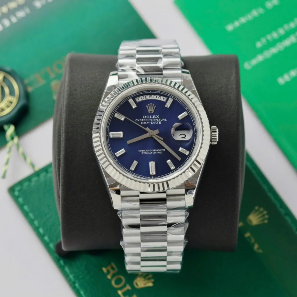 Superclone Rolex Day-Date Blue Ombré Dial 228239-0076 40 mm Bezel & Crystal