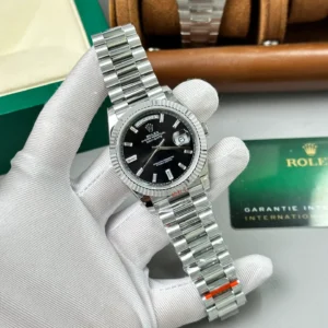 Superclone Rolex Day-Date Bright Black Dial 228236-0003 40 mm
