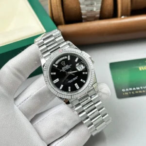 Superclone Rolex Day-Date Bright Black Dial 228236-0003 40 mm
