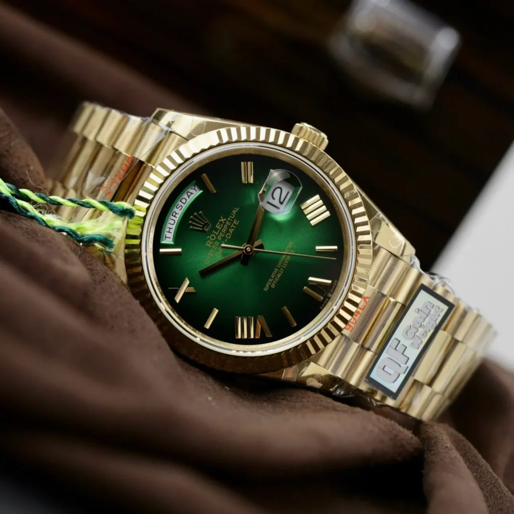 Superclone Rolex Day-Date Green Ombré Dial 128238-0118 36 mm Bracelet & Clasp