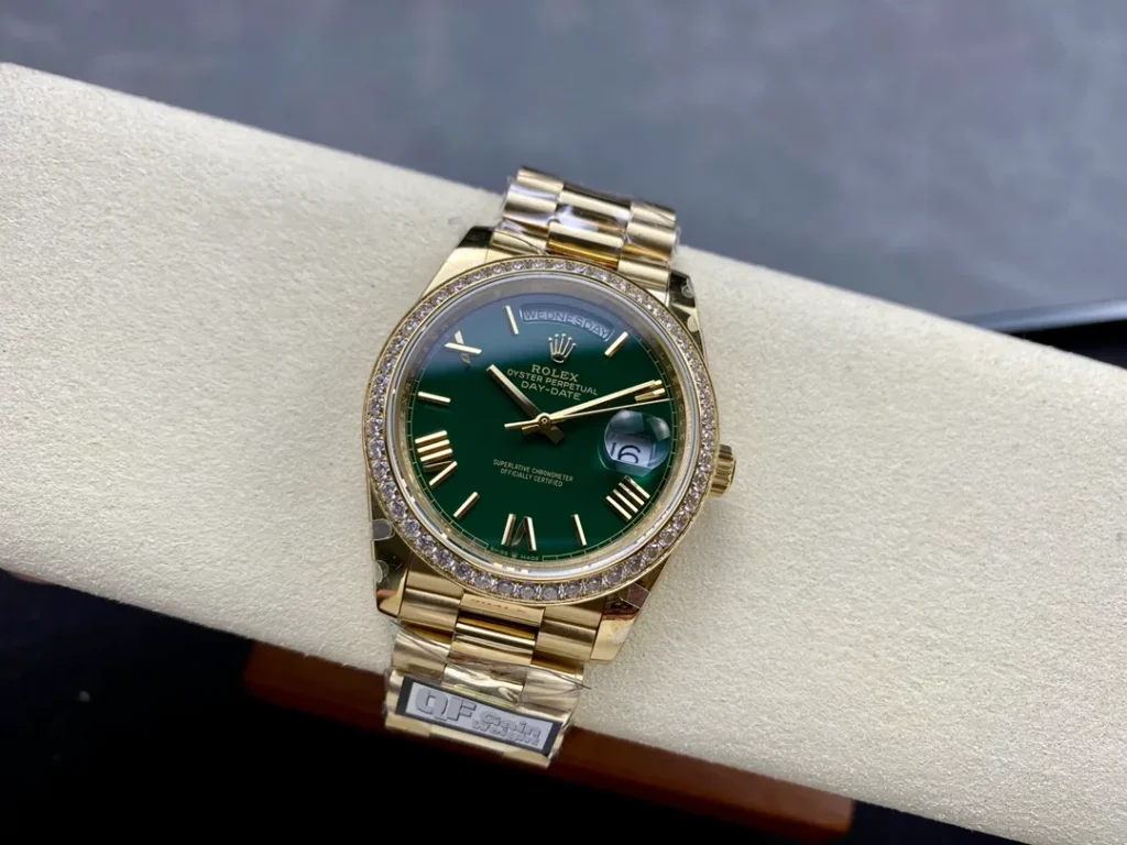 Superclone Rolex Day-Date Green Ombré Dial 128348rbr-0068 36 mm Bezel & Crystal