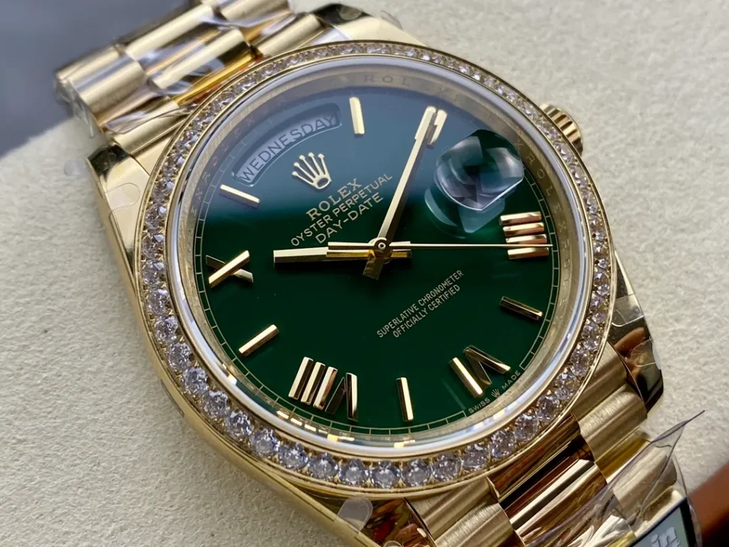 Superclone Rolex Day-Date Green Ombré Dial 128348rbr-0068 36 mm Case Profile