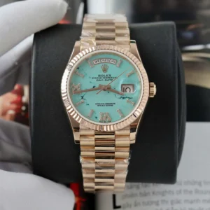 Superclone Rolex Day-Date Turquoise Diamond Dial 128238-0071 36 mm