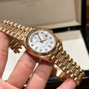 Superclone Rolex Day-Date White Mother-of-Pearl Diamond Dial 128235-0029 36 mm