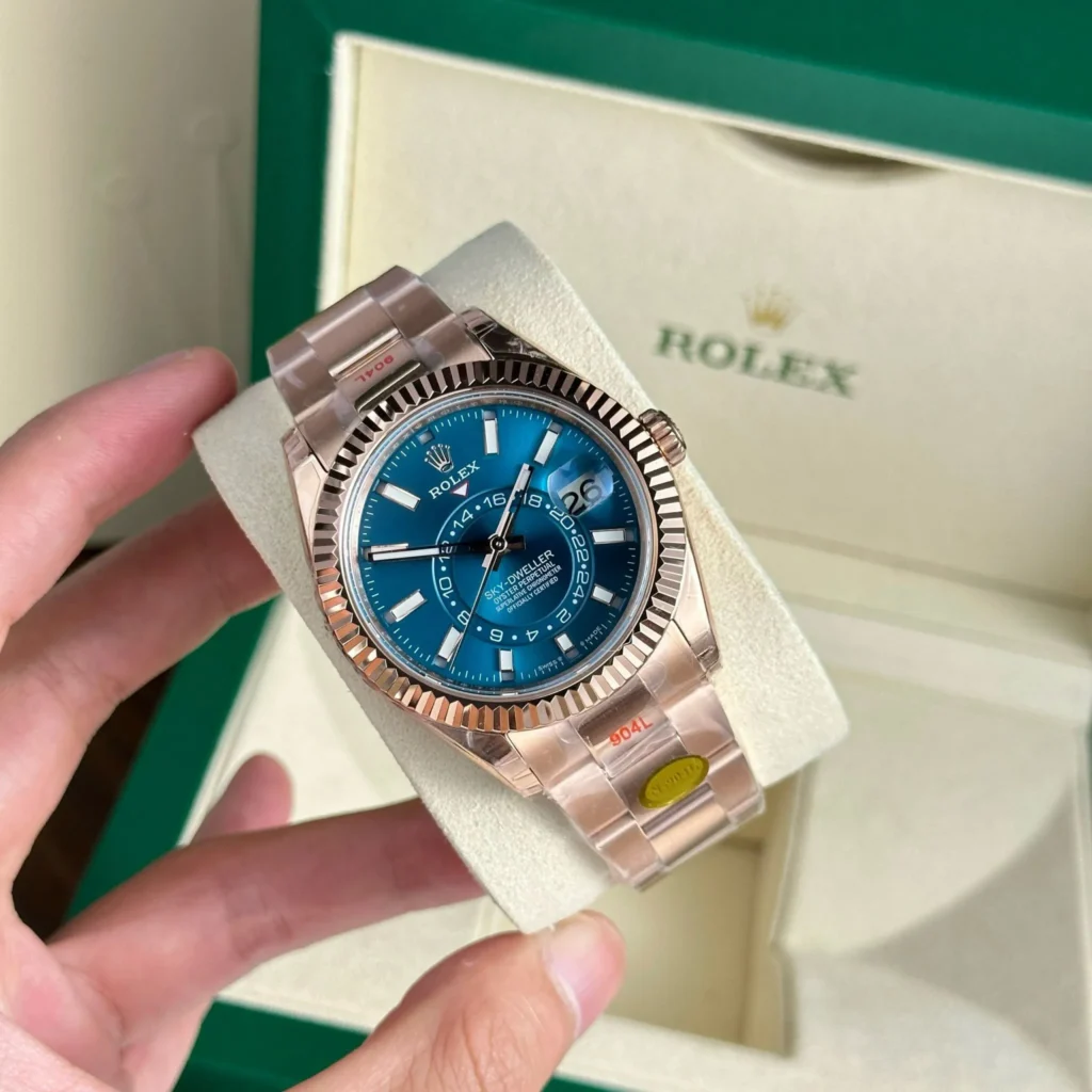 Superclone Rolex Sky-Dweller Blue Dial 336935 (Oyster) Bezel & Crystal