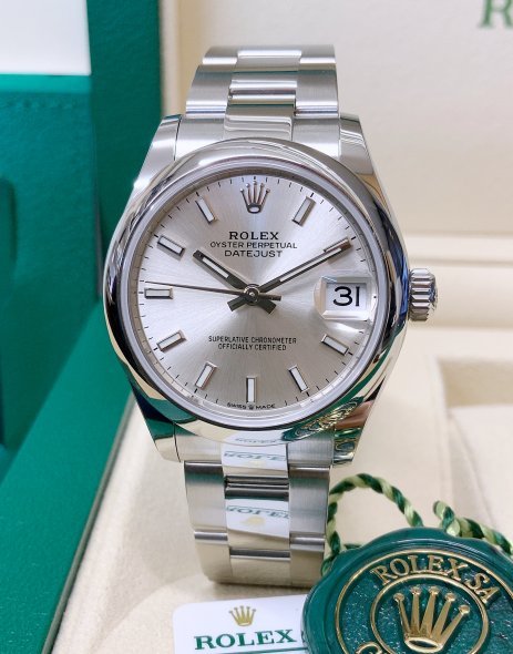 Rolex Datejust Silver Dial 278240 31 mm Bezel & Crystal