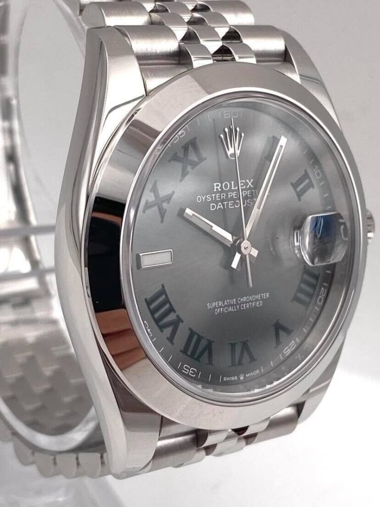 Rolex Datejust Rhodium Dial 126300 “Wimbledon” Jubilee 41 mm Additional Detail