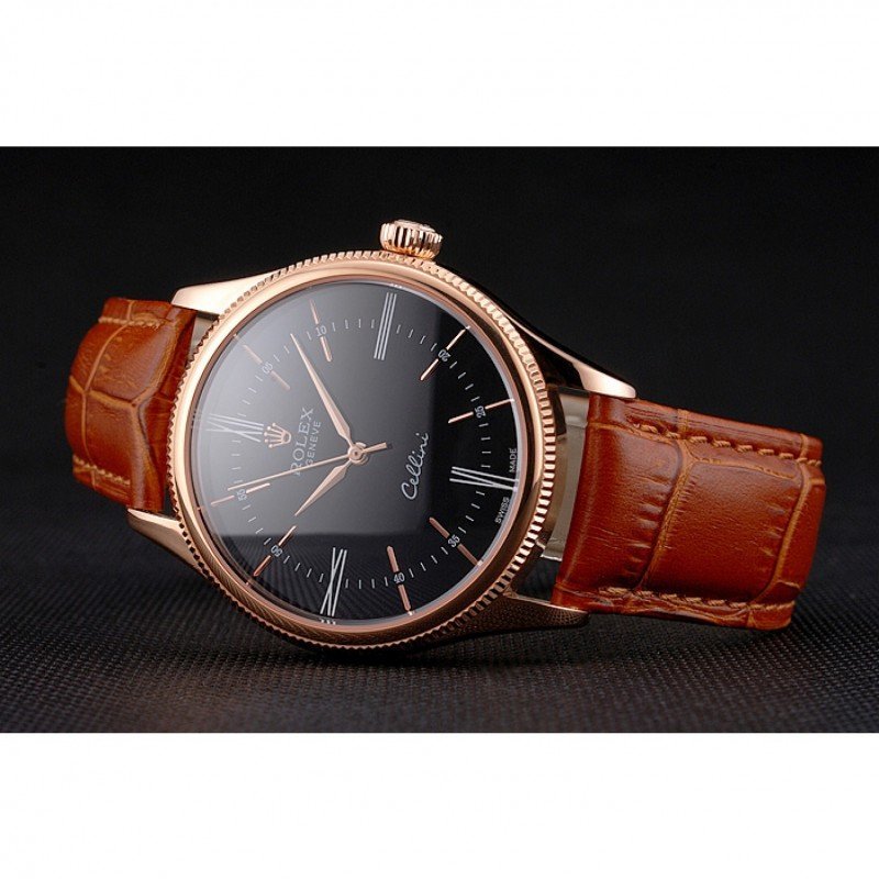 Superclone Rolex Cellini Black Dial REP016794 Case Back