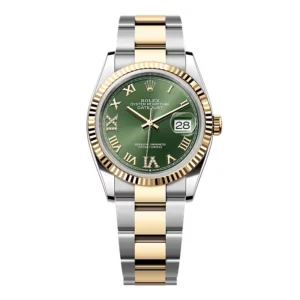 Rolex Datejust Olive Green Roman Diamond Dial 126233-0026 36 mm