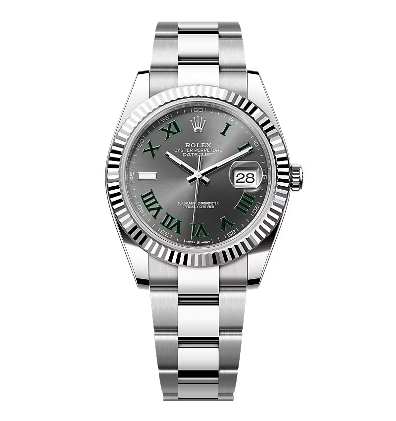 Rolex Datejust Rhodium Dial 126334 “Wimbledon” Flutted/Oyster 41 mm