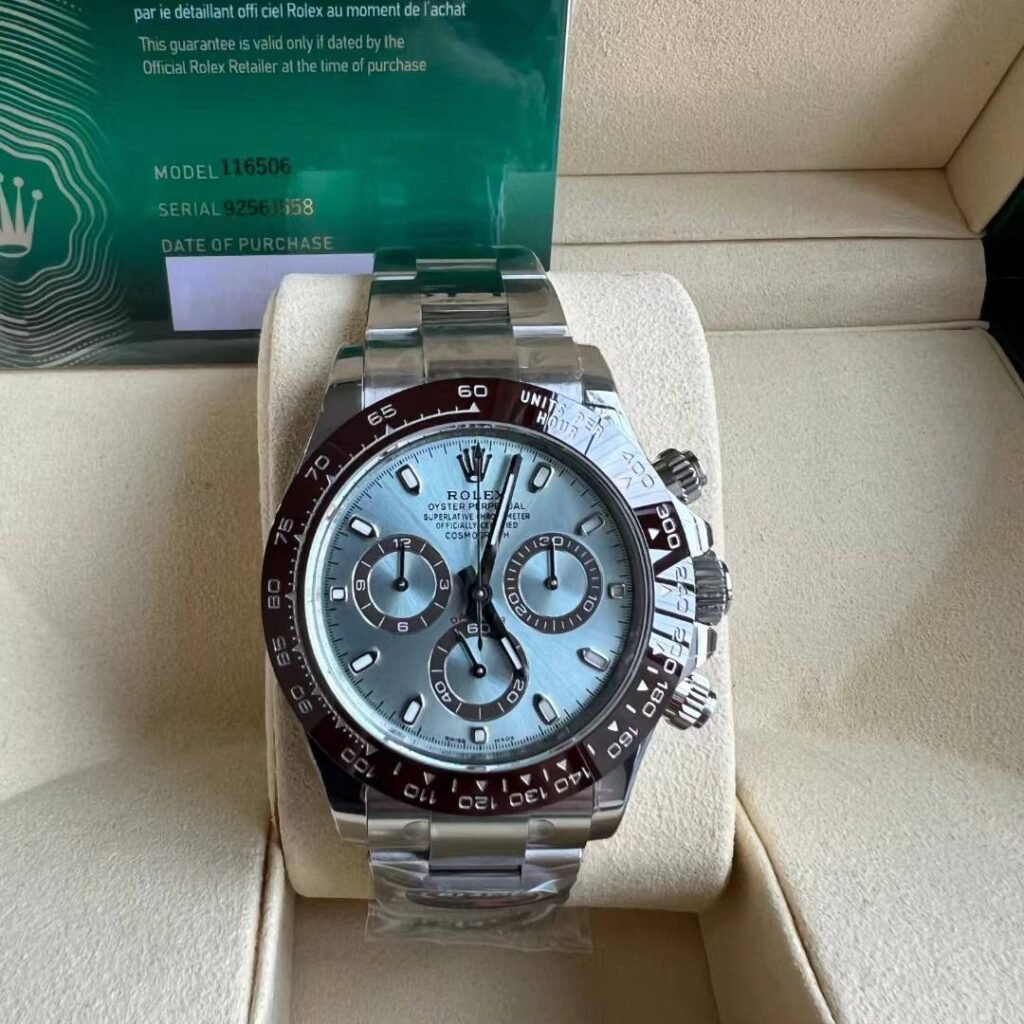 Rolex Daytona Ice blue Dial 116506 “Platona” Bezel & Crystal