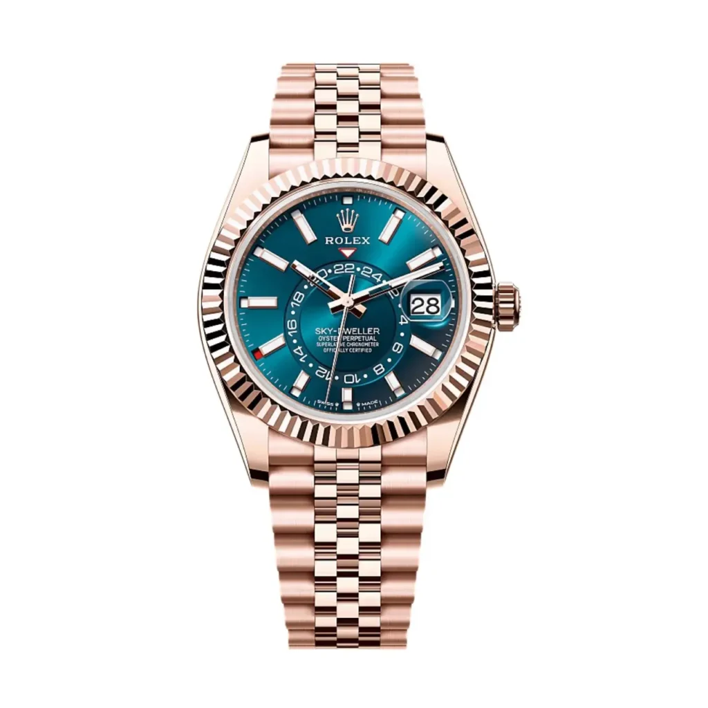 Superclone Rolex Sky-Dweller Blue Dial 336935 (Jubilee) Dial Details