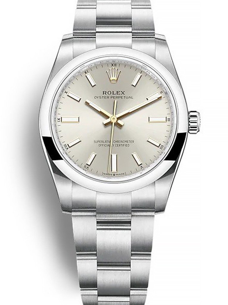 Replica Rolex Oyster Perpetual Lady Silver Dial 124200 34 mm