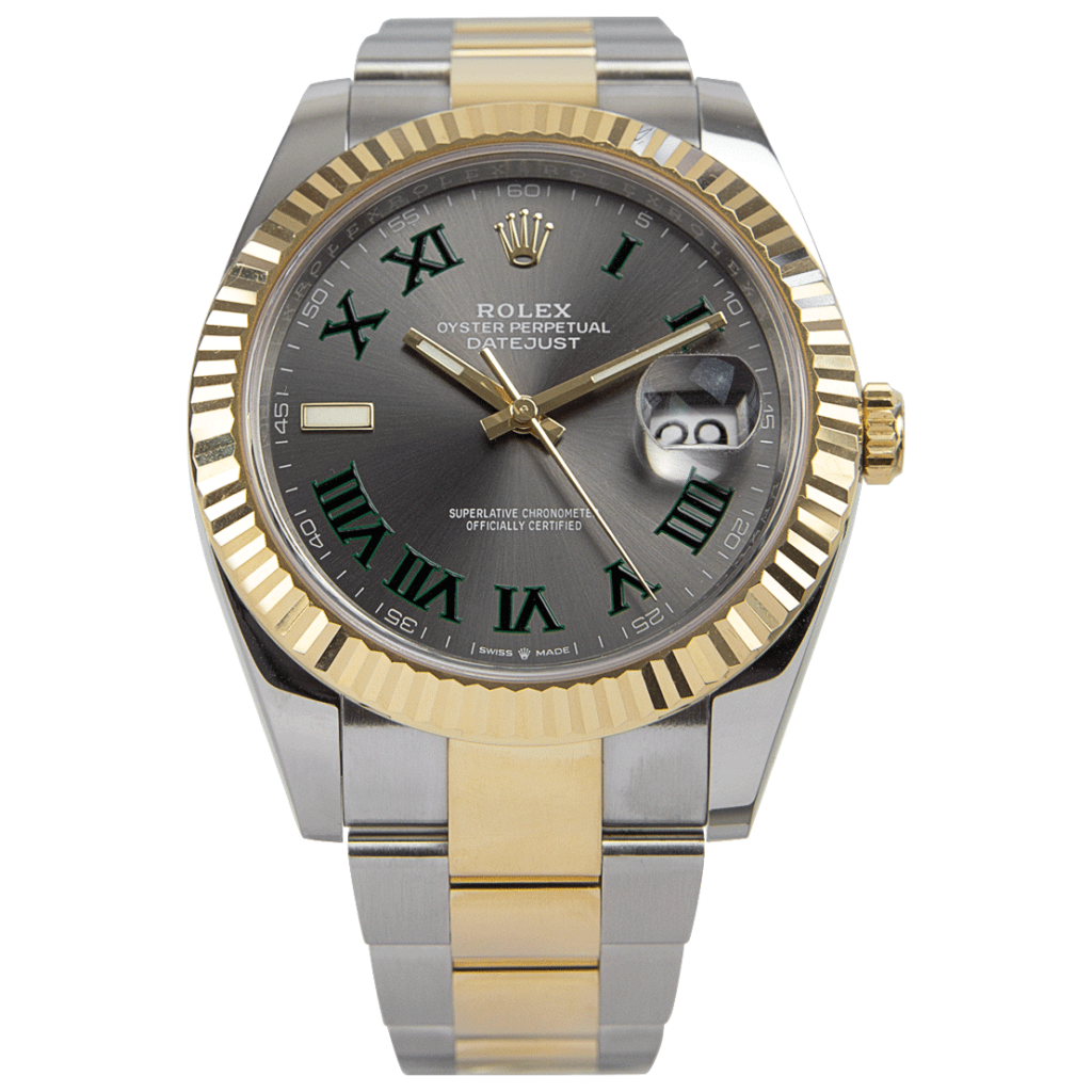 Replica Rolex Datejust II Rhodium Dial 126333 “Wimbledon” Two-Tone Oyster 41 mm Dial Details