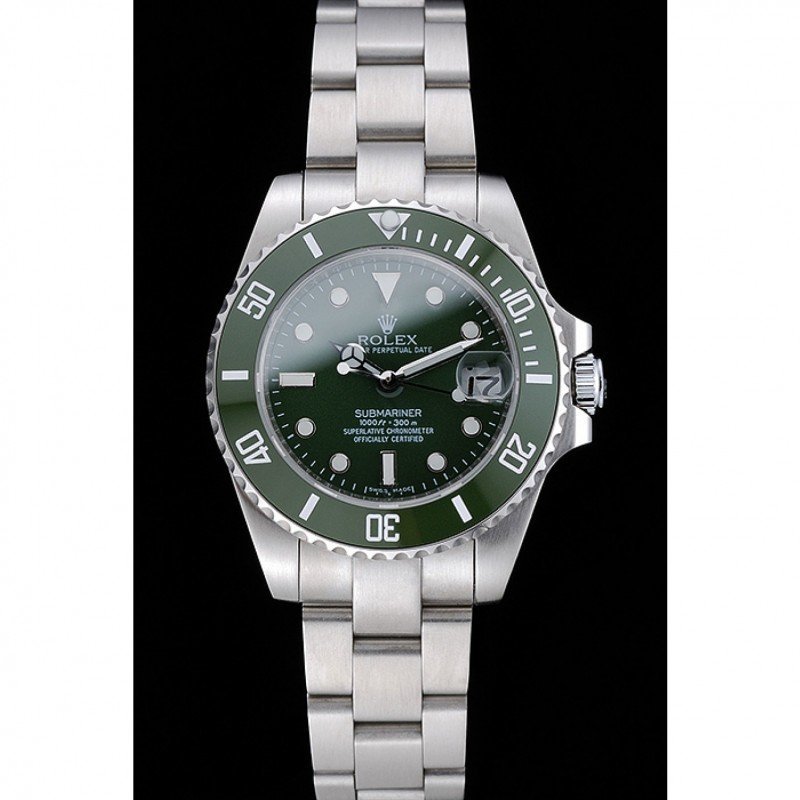 Replica Rolex Submariner Green Dial 1454151 Bezel & Crystal