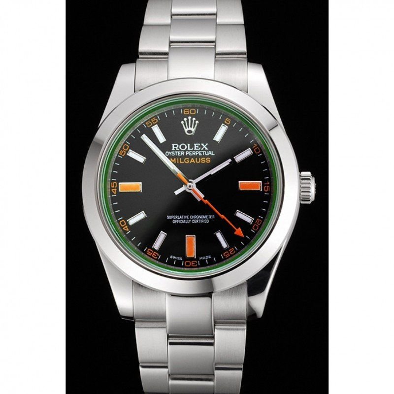 Superclone Rolex Milgauss Black Dial REP016836 Bezel & Crystal
