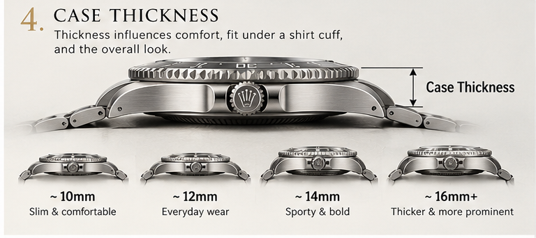 Luxury watch lug to lug length measurement guide