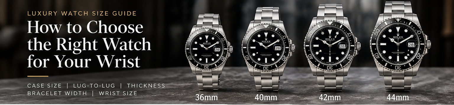 Luxury watch size guide for choosing the right watch for your wrist